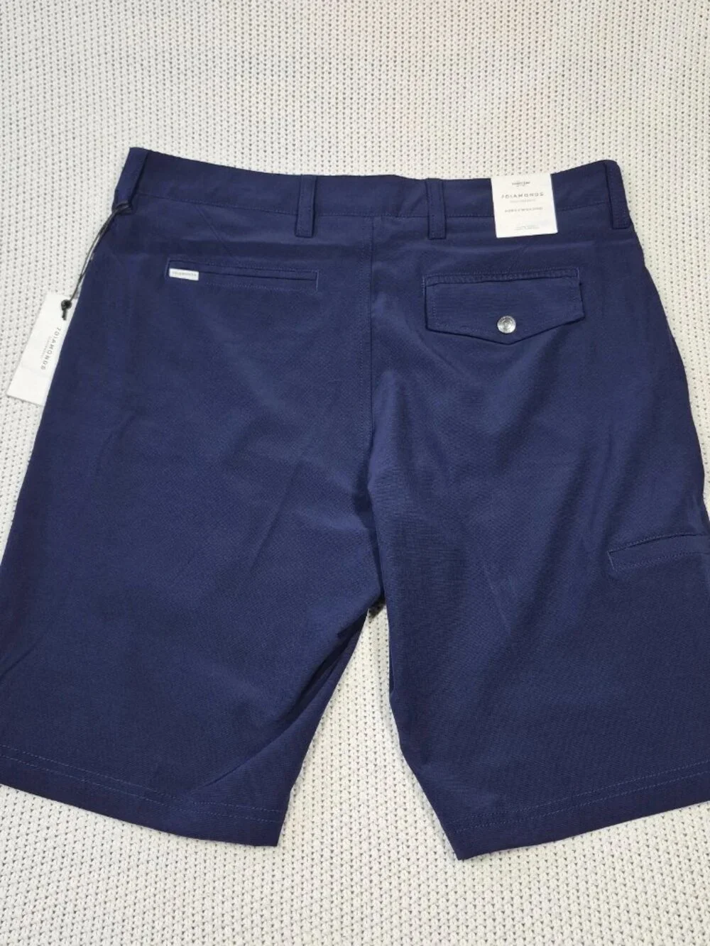 7 DIAMONDS Agility Performance Hybrid Shorts Sz. 31 Navy Blue Stretch 10” Inseam